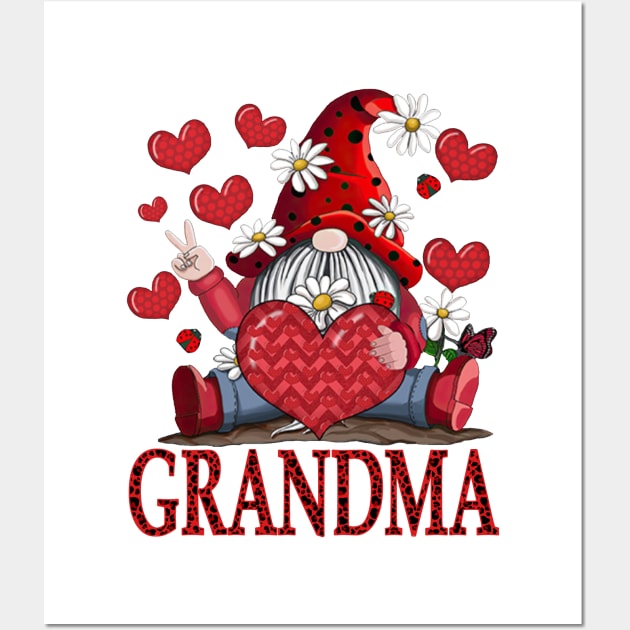 Gnome Grandma Valentine Wall Art by Jenna Lyannion